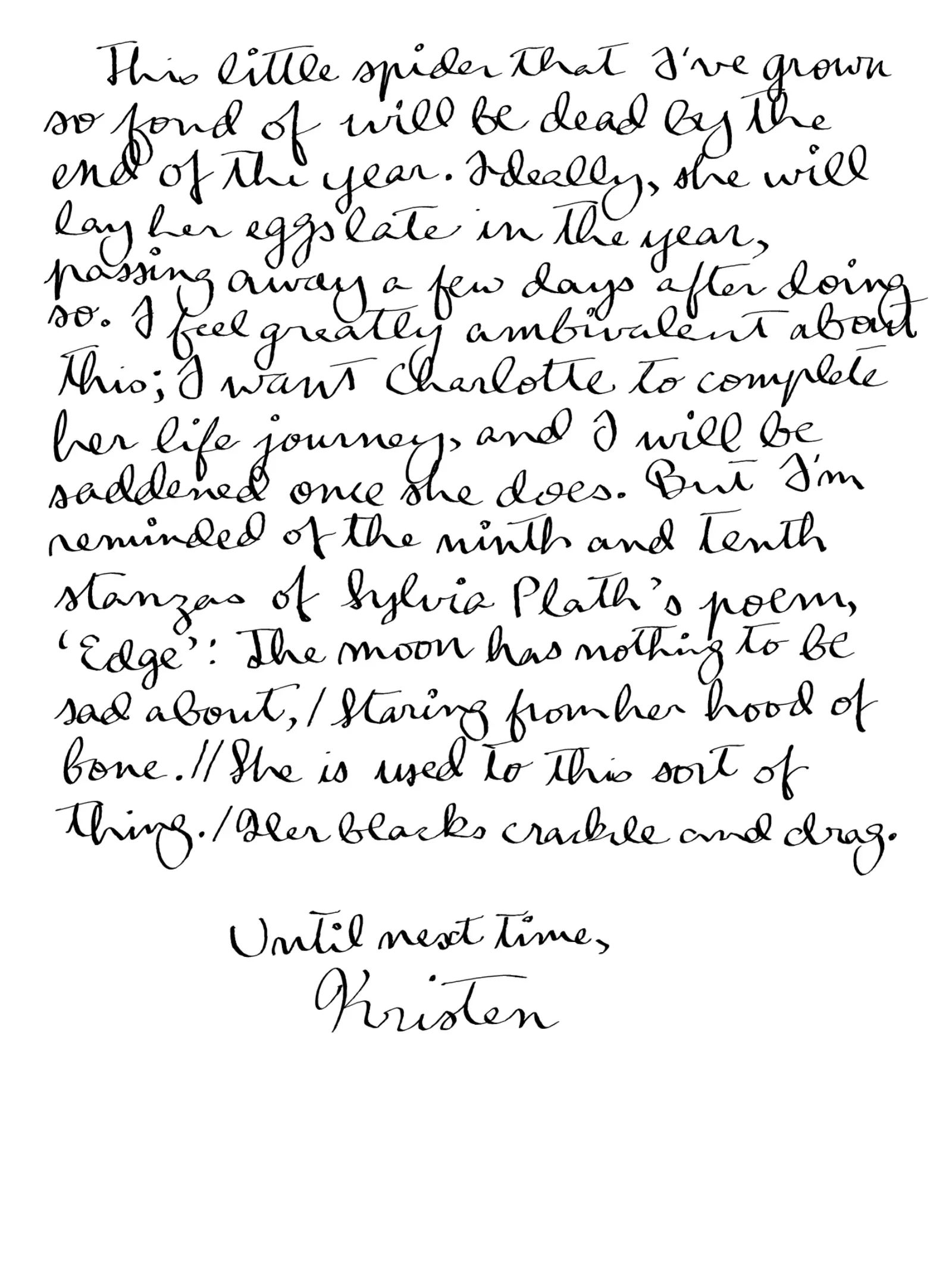 Happenings, handwritten page 3